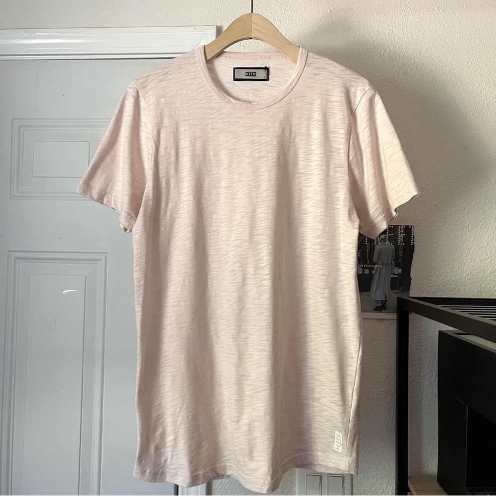 KITH light pink cotton blend gauze knit crew neck short sleeve tee‎ tshirt